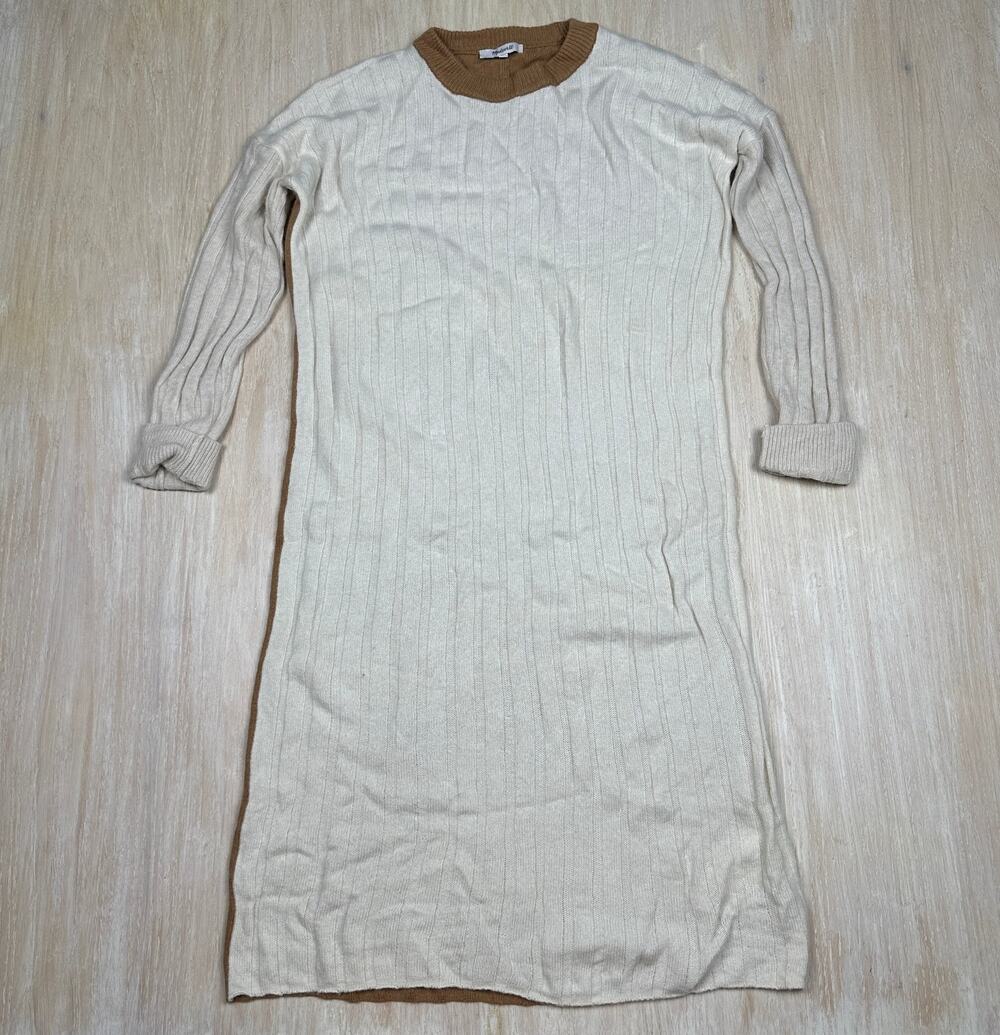 Madewell (Re)sourced Ribbed Midi Cozy Long Sleeve Rib Knit Sweater Dress Small